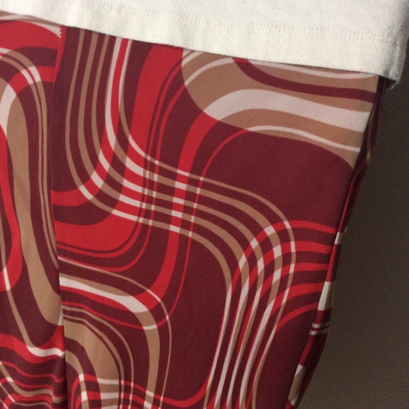 🌺 4PC SWIRL RED SKIRT TAN TANK COVER BLAZER CHAIN - Picture 3 of 8